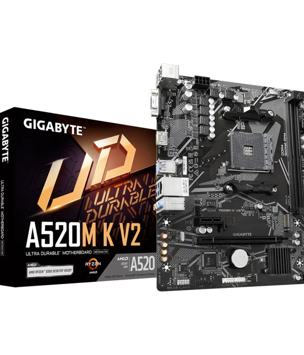 GIGABYTE A520M K V2, DDR4, SATA3, USB3.2Gen1, HDMI, AM4 mATX
