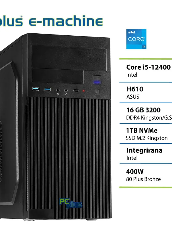 PCPLUS e-machine i5 12400 16GB 1TB SSD namizni računalnik