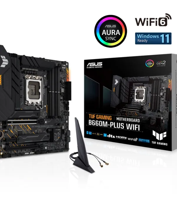 ASUS TUF GAMING B660M-PLUS WIFI, DDR5, SATA3, USB3.2Gen2x2, DP, WiFi, LGA1700 mATX