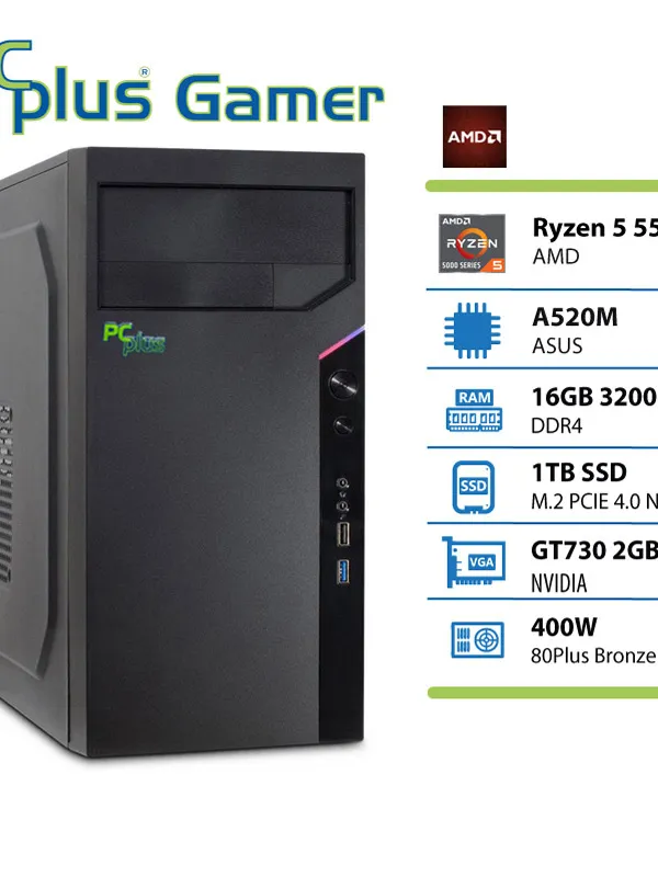 PCPLUS Magic Ryzen 5 5500 16GB 1TB GT730 namizni računalnik
