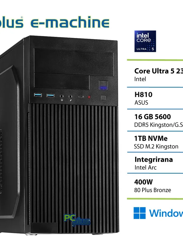 PCPLUS e-machine Ultra 5 235 16GB 1TB SSD Windows 11 Home namizni računalnik