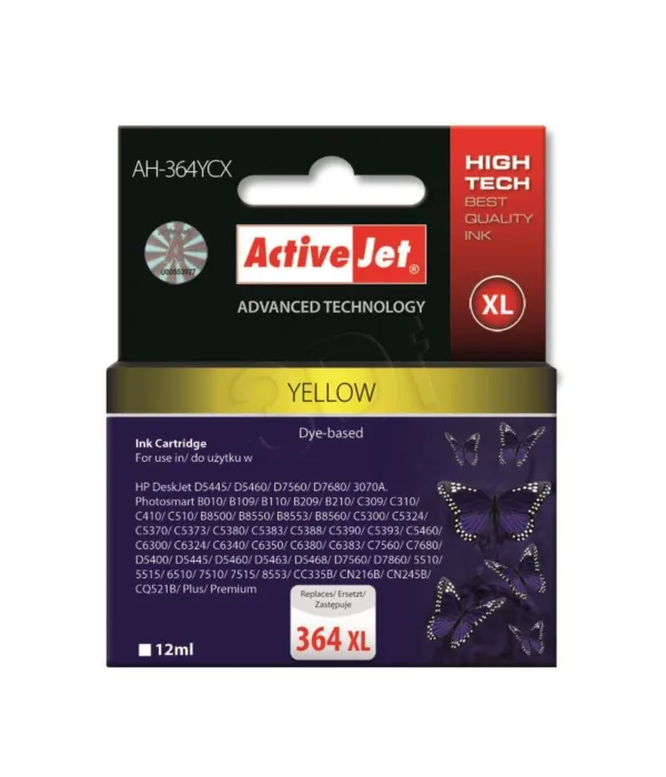 ActiveJet rumeno črnilo HP 	CB325EE 364 XL